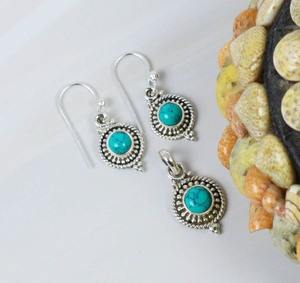 Azul cobre turquesa 925 plata esterlina piedra preciosa natural colgante hecho a mano Diciembre Mes piedra natal joyería regalo para ella - Product Image 4