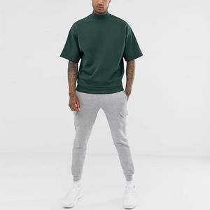 เสื้อยืดคอเต่าสีเขียววินเทจทรงโอเวอร์ไซส์ผ้าฝ้ายสำหรับผู้ชายแบบ OEM สั่งทำพิเศษ ไหล่ตก ทรงหลวม เหมาะสำหรับเสื้อผ้าลำลองแบบพิมพ์ลาย - Product Image 3