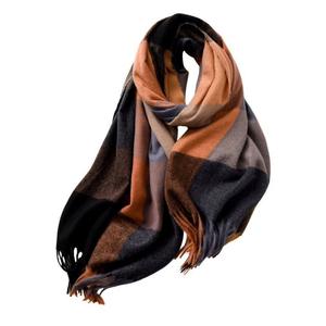 Fashion Lady Warm Long Pure Color Argyle Pattern <b>Oversized</b> Shawl Knitting Cotton Autumn <b>Scarf</b> Women's Customizable Supplier BD - Product Image 6