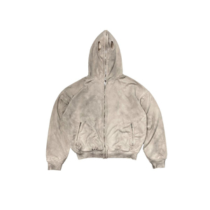 Sweats à capuche 3D vintage personnalisés pour hommes double couche épaules tombantes et fermeture éclair, sweats à capuche pour hommes lourds en détresse - Product Image 1