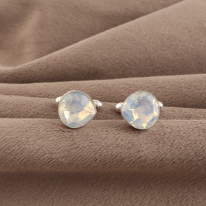 Boutons de manchette Niharika Gems, design artisanal, opale laiteuse naturelle, sertis dans un cadre, argent sterling 925, faits à la main, cadeau unisexe - Product Image 4
