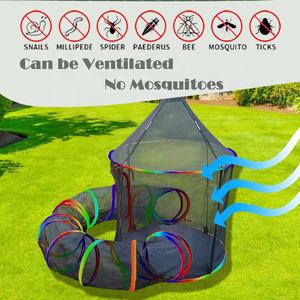 Tenda Castello per Gatti 2 in 1 con Tunnel Circolari, Recinto Esterno per Gatti, Gattini e Conigli - Product Image 6