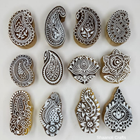 Blocs en bois pour l'impression sur tissu, motifs rajasthani, grands formats, fabriqués à la main pour l'artisanat, la décoration murale et la peinture