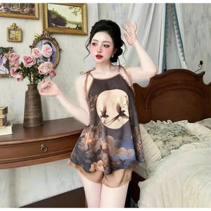 High Quality <b>Silk</b> <b>Camisole</b> Set, Super Soft, Cool, Wrinkle-Free Latin <b>Silk</b> Shirt and Short Pants 2025 - Product Image 4