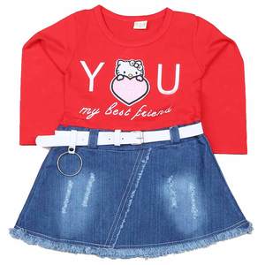 Robe à manches longues pour filles - Rouge - Product Image 3