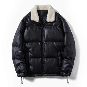 2024 hiver haute qualité PU doudoune pour hommes personnalisé utilitaire bulle manteau avec col montant High Street Style - Product Image 4