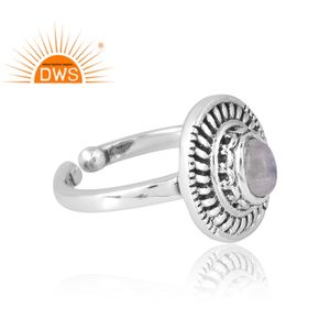 สินค้ามาใหม่แหวนพลอยสีรุ้งดวงจันทร์ธรรมชาติสีเงินสเตอร์ลิงเครื่องประดับตามต้องการของขวัญสำหรับผู้หญิงสำหรับผู้หญิง - Product Image 4