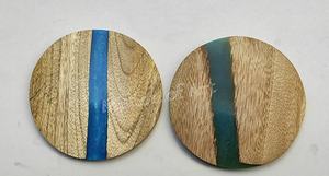 Sous-verre en bois classique fait à la main de la meilleure qualité avec résine époxy bois d'acacia pour l'artisanat de cuisine Inde - Product Image 6