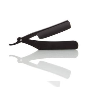 Rasoir droit en acier inoxydable noir pour hommes | Rasoir de barbier élégant à manche ergonomique | Outil de toilettage prêt à raser et réutilisable - Product Image 6