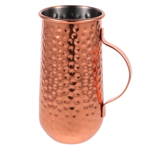 Mug cylindrique en cuivre avec poignée enveloppée, vaisselle en métal contemporaine pour un usage quotidien et le service - Product Image 6