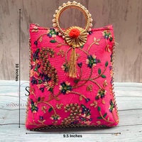 Sac à main Potli traditionnel brodé pour femmes, sacs Potli pour mariage, cadeaux de retour, sac à main Potli en soie pure pour femmes
