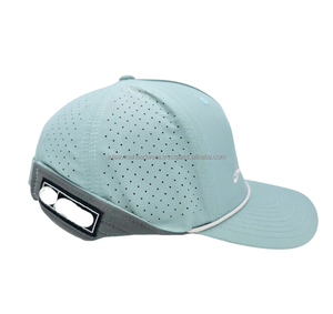 Casquette de golf personnalisée avec broderie 3D, respirante, perforée, 6 panneaux, visière incurvée structurée, réglable, fermeture snapback, OEM, étiquette privée - Product Image 6