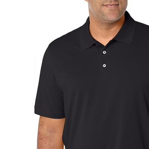 Polo d'été à séchage rapide pour hommes, t-shirt de golf à manches courtes et col, coupe ajustée avec tissu en toile, motif solide - Product Image 3