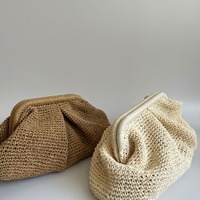 Pochette en raphia au crochet pour femme, sac de plage élégant en paille tressée pour mariages et soirées estivales – Meilleures ventes