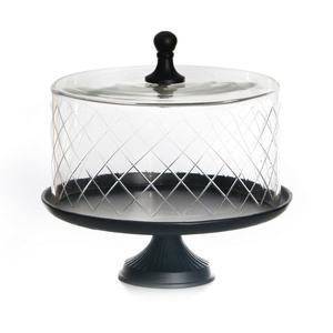 Rectangle Metal Creamy <b>Cake</b> <b>Stand</b> with Glass <b>Dome</b> Elegant <b>Cake</b> Pastry Tray for Enhancing Party Decor - Product Image 2