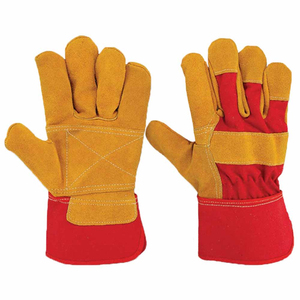 Guantes de trabajo de cuero de doble Palma con puño de goma Guantes de protección industrial con área de Palma reforzada Heavy Duty - Product Image 2