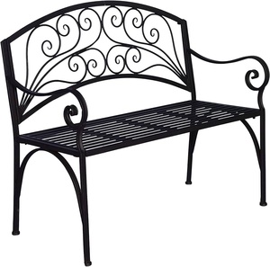 Banc de jardin extérieur de style ferme en fer traditionnel de vente chaude avec un design vieilli pour le patio - Product Image 4