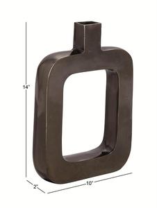 High Quality 10\" X 2\" X 14\" Black Aluminum Metal Tabletop Vase Frame Modern Design Cut Frame for Floor Wall Display Wholesale - Product Image 4