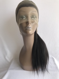 Venta al por mayor 100% Virgen crudo indio templo pelo de alta calidad Natural recto Peluca de encaje completo para las mujeres negras 18 'vendedor indio - Product Image 4