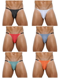 Ropa Interior Masculina Cómoda de Fibra de Bambú, Tanga Sexy con Encaje, Bolsa de Realce, Transpirable, con Logotipo Clásico - Product Image 6