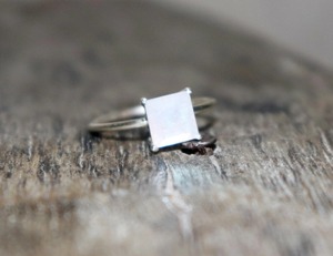 Handmade 925 <b>Sterling</b> <b>Silver</b> <b>Ring</b> with Rainbow Moonstone <b>Stacking</b> Gemstone Jewelry Prong Set Wedding Gift for Women - Product Image 4