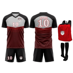 Uniforme de Fútbol de Manga Corta de Alta Calidad, Transpirable, de Secado Rápido, 100% Poliéster, Cuello en V, Cintura Elástica, con Logotipo Personalizado en la Parte Delantera - Product Image 5