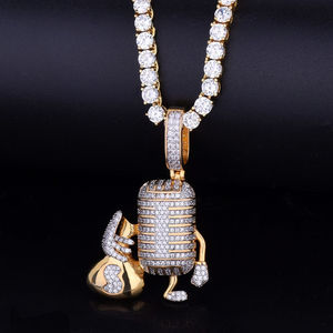 Colgante de Hip Hop con diamante de moissanita en oro macizo de 10 quilates Fabricante de colgantes de joyería de Hip Hop para unisex - Product Image 1