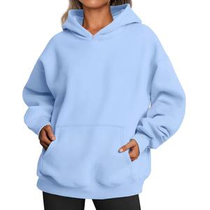 New Arrival Women Winter Oversized Drop Shoulder <b>Fleece</b> <b>Hoodies</b> Streetwear Pullover Style Customized Logo Printing - Product Image 1