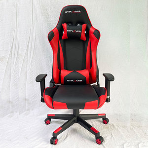 SFGC006 Black Red PU Leather Contemporary Design <b>Gaming</b> Chair 4D Extendable Adjustable Height Revolving Massage Function Foam - Product Image 3