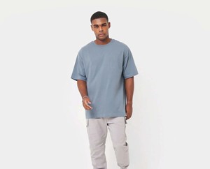 240 GSM peso pesado logotipo personalizado 100% algodón hombro caído camisetas recortadas de gran tamaño Boxy Impresión de letras de alta calidad para hombres - Product Image 6