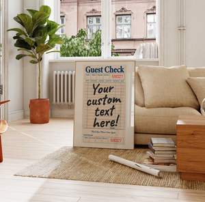 Póster de cheque de invitado personalizado SQ, póster de moda <span class=keywords><strong>Funky</strong></span>, carrito de Bar, lienzo impreso Retro, pintura, arte de pared - Product Image 2