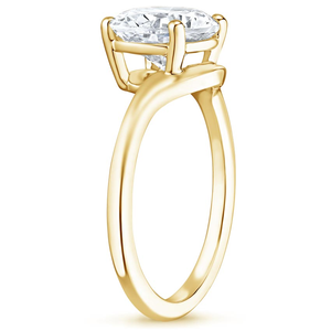 Nouvelle conception tige épaisse Solitaire coupe émeraude laboratoire cultivé bague en diamant CVD bague de fiançailles 18k solide or jaune bijoux de mariage - Product Image 2