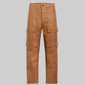 กางเกงหนังผู้ชายทรงตรงกลาง ตัดเย็บตามสั่ง โลโก้ปรับแต่งได้ น้ำหนักเบา ระบายอากาศดี เป็นมิตรกับสิ่งแวดล้อม สินค้าขายดี ชุดลำลอง สีพื้น - Product Image 1