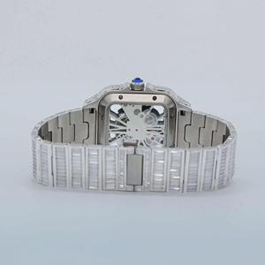 Luxury Edition Baguette Moissanite Studded Stainless Steel <b>Watches</b> for Men's Fashion Statement - Product Image 2