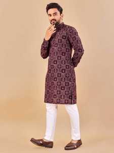 Nouvelle tendance de l'habillage de l'élégance Belle robe Kurta pyjama en coton doux de qualité supérieure avec impression en feuille travail exportateur et fournisseur indiens - Product Image 2