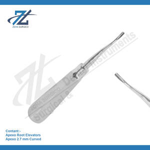 Dental Root Elevator 2.7 mm Curved German High Quality Stainless Steel Dental Extraction Elevator <b>Teeth</b> Manufacturer Pakistan - Product Image 2
