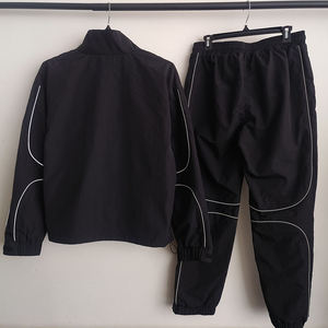 Veste de survêtement coupe-vent 2 pièces personnalisée pour hommes, jambe droite, rue, haute qualité, sport, polyester, ensemble baggy pour hommes - Product Image 4