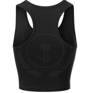 Modern Casual Women's Short <b>Racer</b> Back Tank <b>Top</b> with Front Logo-Breathable & Quick Dry for Gym Training & Active Lifestyle - Product Image 3