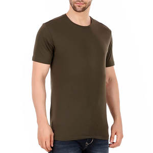 T-shirt décontracté pour hommes à manches courtes et 100% coton avec impression de logo personnalisé de couleur unie de haute qualité en gros - Product Image 2