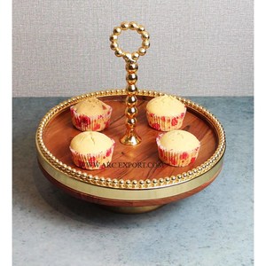 Trabajo martillado, nueva colección de moda, soporte de exhibición de pastel de mesa, la mejor calidad, tamaño grande, 2 niveles, soporte clásico para pastel de mesa de boda - Product Image 6