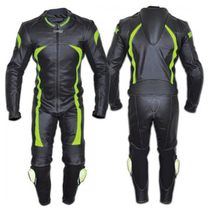 Costume en cuir de course de moto fait à la main personnalisé | Combinaison de motard en cuir de vachette | Équipement d'équitation sur piste OEM approuvé CE - Product Image 2