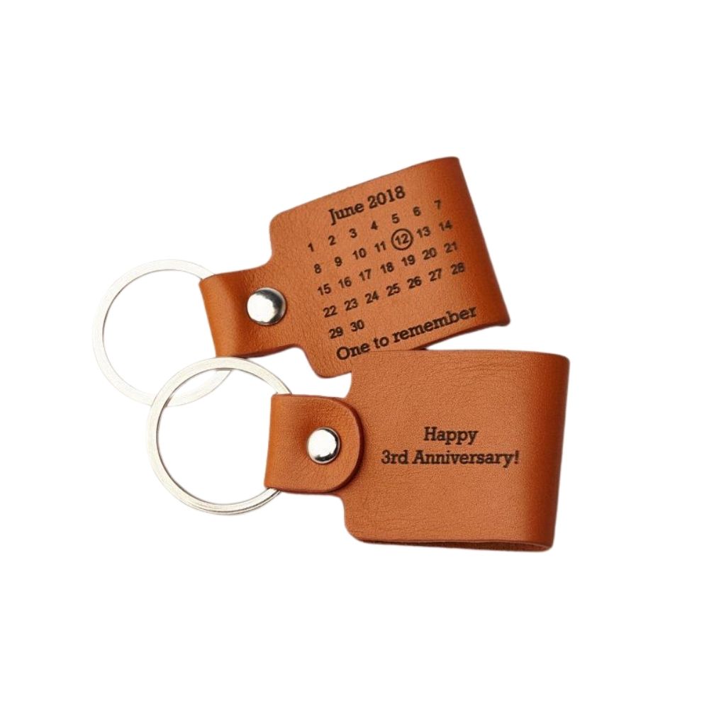 Tialor, сделанный гостевой сувенир, подарок, дата, календарь, Пользовательский логотип, выгравированный свадебный брелок из искусственной кожи