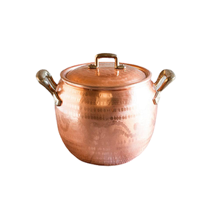 Premium Quality Copper Cooking Pot Fabulous Design Round Shape Cooking Pot With Brass Handles Knob Cooking Pot - Product Image 3