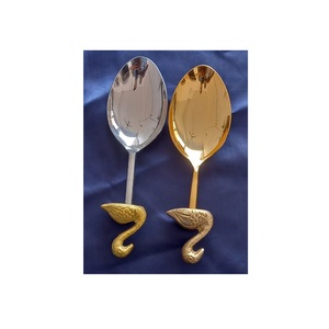 Juego de cubiertos de metal de acero inoxidable para ensaladas con mango de latón para cocina y hotel a bajo costo juego de cubiertos para ensaladas - Product Image 2