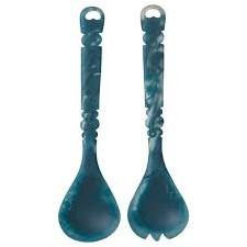 Ensemble de cuillères et de fourchettes à salade de mariage en résine artisanale de luxe avec manche court - Léger, lavable au lave-vaisselle, durable pour une dîner élégante - Product Image 5