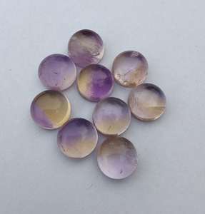 3A + Calidad de exportación Natural Ametrino Rutilo Cabujones de forma redonda Parte posterior plana Calibrado Piedras preciosas sueltas a precios al por mayor OEM - Product Image 3