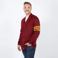 Pull universitaire tricoté intemporel pour l'hiver, motif patchwork, respirant, haute qualité, couleur personnalisable, option devant pour homme décontracté