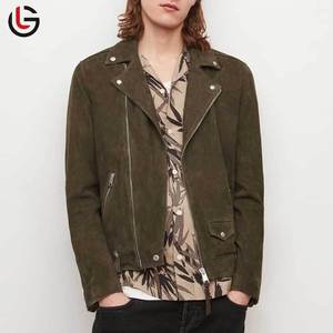 Veste bomber en daim de chèvre et toile pour homme, style luxe, col montant, MOQ personnalisé, vente flash, fabrication de qualité - Product Image 1