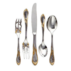 Ensemble de couverts en acier inoxydable plaqué or royal de 6 pièces avec un design écologique de style américain - Product Image 3