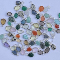 8mm 10mm Cornaline Onyx Quartz Bleu Rose Rouge Noir Blanc Vert Tranche À Facettes Pendentifs Pierre De Naissance Charmes Minimalistes Poids Léger